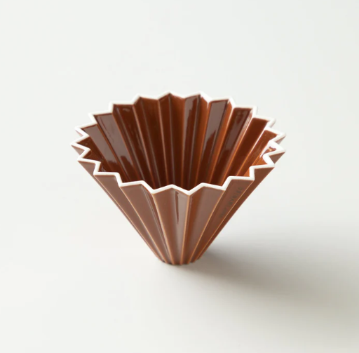 Origami - Ceramiczny dripper - ceramic Dripper M Brown - 02 - brązowy