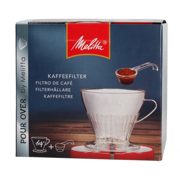 Melitta - plastikowy dripper do kawy 1x4 z łyżką - Przeźroczysty - Sklep.Kawa.pl