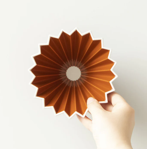 Origami - Ceramiczny dripper - ceramic Dripper M Brown - 02 - brązowy