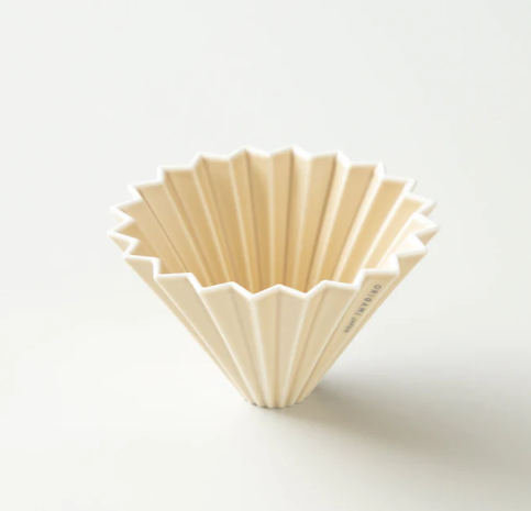 Origami - Ceramiczny dripper - ceramic Dripper M Mat Beige - 02 - beżowy
