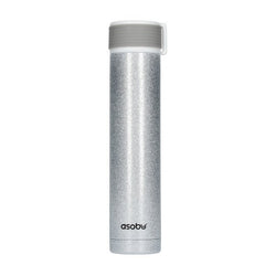 Asobu - Skinny Mini Glitter Srebrny - butelka termiczna 230 ml - Sklep.Kawa.pl