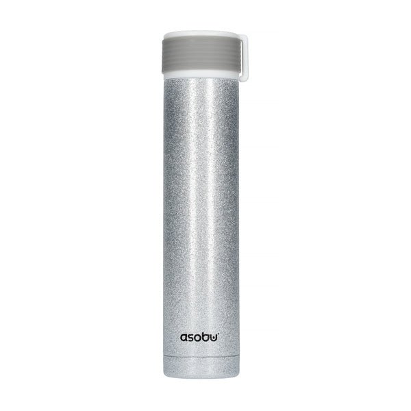 Asobu - Skinny Mini Glitter Srebrny - butelka termiczna 230 ml - Sklep.Kawa.pl