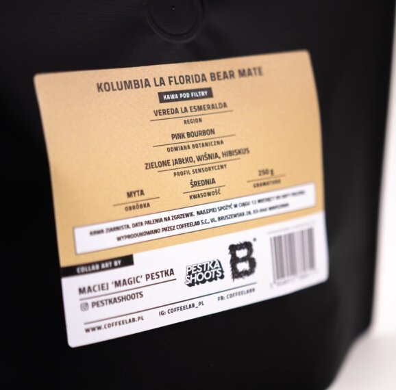 CoffeeLab - Kolumbia La Florida BEAR MATE - metody przelewowe - kawa ziarnista 250g - Sklep.Kawa.pl