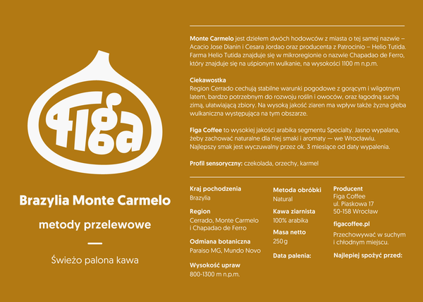 Figa - Brazylia Monte Carmelo - filtr - kawa ziarnista 250g - Sklep.Kawa.pl