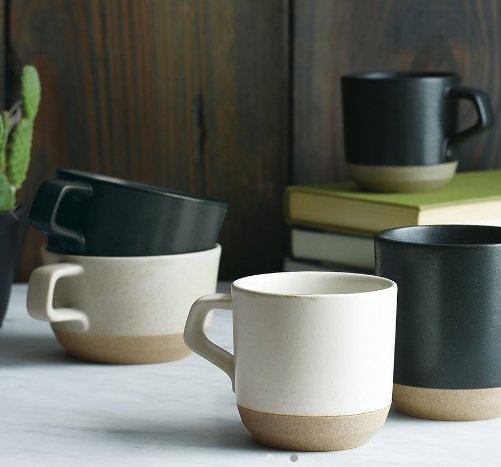 Kinto - Ceramic Lab Wide Mug Black - kubek czarny, szeroki 400ml - Sklep.Kawa.pl