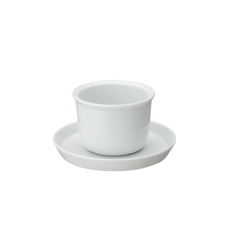 Kinto - Leaves To Tea Cup & Saucer - biała filiżanka i spodek 160ml - Sklep.Kawa.pl