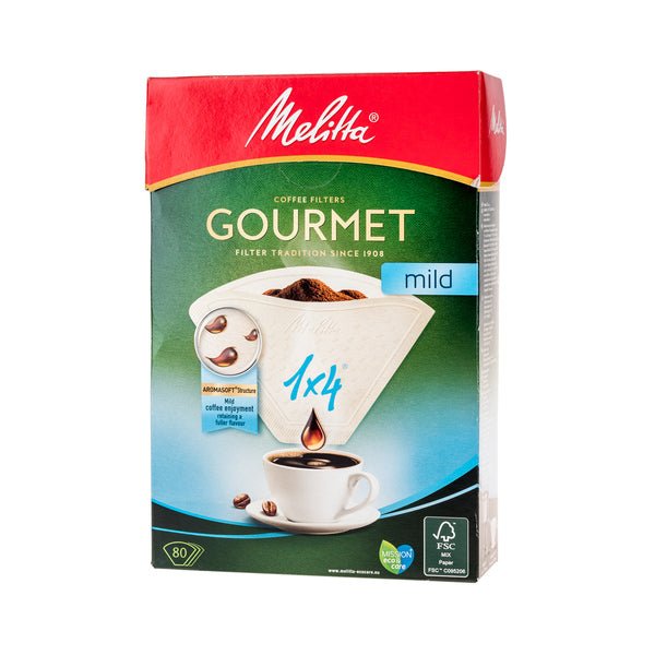 Melitta - papierowe filtry do kawy Gourmet Mild 1x4 białe - 80 sztuk - Sklep.Kawa.pl
