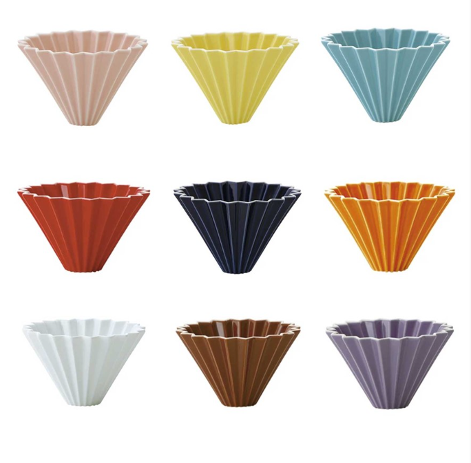 Origami - Ceramiczny dripper - ceramic Dripper M Mat Beige - 02 - beżowy